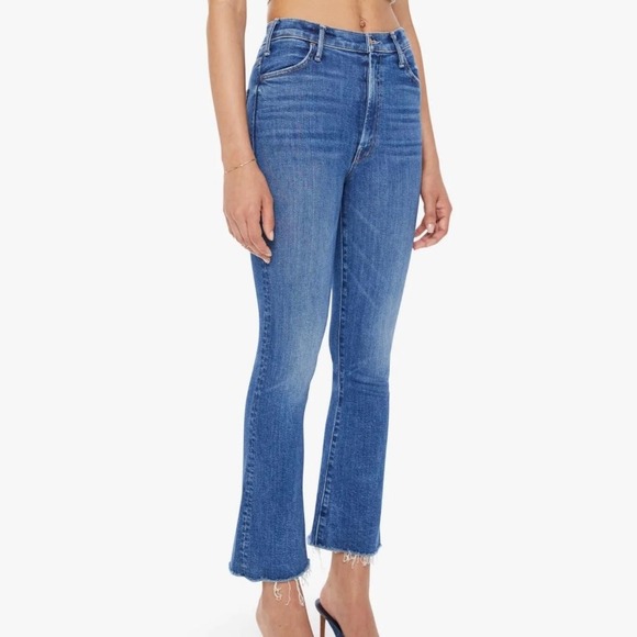 MOTHER The Insider Crop Step Fray High Rise Jeans Womens size 29 Denim Blue - Picture 1 of 10